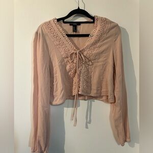 Forever 21 Pink Crop Blouse M